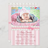 女の子の赤ん坊のシャワー侵入者 招待状 (正面/裏面)