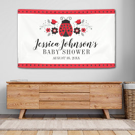 女の子の赤シャワーかわいい赤いラディバグ 横断幕