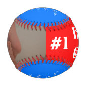 女の子の赤白青写真 野球ボール (裏面)