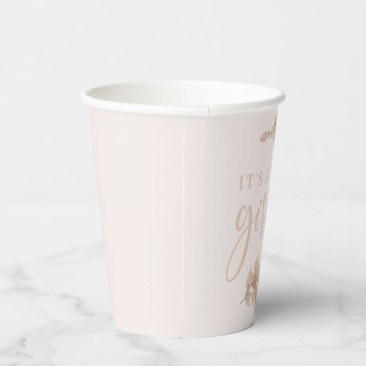 女の子の赤面ピンクフローラ赤ちゃんシャワー 紙コップ (右)