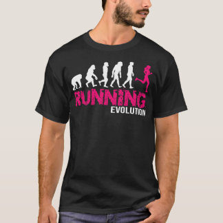 女の子の走ランナーズギフトの進化 Tシャツ