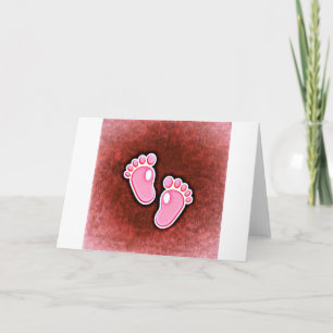 女の子の足跡が可愛い足が生まれたばかりの期待 カード
