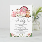 女の子の農場あなたはMoos赤ちゃんシャワーを聞いたことがある 招待状 (スタンド正面)