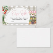 女の子の農家市場地元で育ったおむつラッフル エンクロージャーカード (正面/裏面)