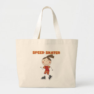 女の子の速度のスケート選手のTシャツおよびギフト ラージトートバッグ