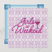 女の子の週末の女の子の夜遊びのパーティーお祝い 招待状 (正面/裏面)