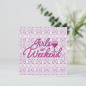 女の子の週末の女の子の夜遊びのパーティーお祝い 招待状 (スタンド正面)