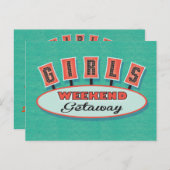 女の子の週末の逃走の郵便はがきの旅程 インビテーションポストカード (正面/裏面)