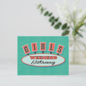 女の子の週末の逃走の郵便はがきの旅程 インビテーションポストカード (スタンド正面)