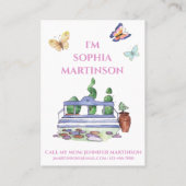 女の子の遊び人のかわいいママ呼び出しカード 名刺 (裏面)