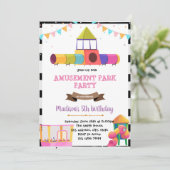 女の子の遊び場の誕生日パーティー招待状 招待状 (スタンド正面)