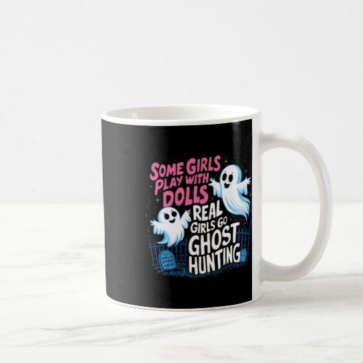 女の子の遊人形と実在一緒にいくつかの女の子は幽霊Hun コーヒーマグカップ (右)