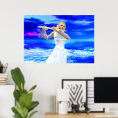 女の子の遊笛 ポスター (ホームオフィス)