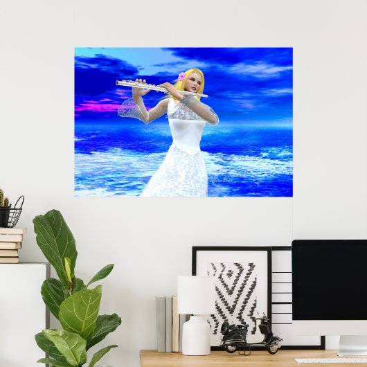 女の子の遊笛 ポスター (ホームオフィス)