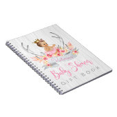 女の子の部族のアントラーベビーシャワーゲストギフトブック ノートブック (右側)