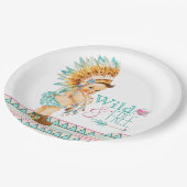 女の子の部族の赤ちゃんシャワー ペーパープレート (アングル)