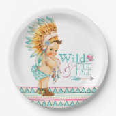 女の子の部族の赤ちゃんシャワー ペーパープレート (正面)