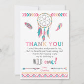 女の子の野生の1種族の誕生日のBohoのサンキューカード サンキューカード (正面)
