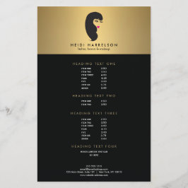 女の子の金ゴールドフェイク美しいフライヤー チラシ