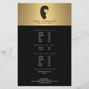 女の子の金ゴールドフェイク美しいフライヤー チラシ