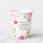 女の子の開花カップのための紙の赤ちゃんシャワーのベビー 紙コップ (裏面)