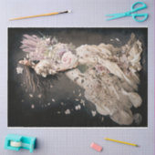 女の子の開花,ハミング鳥とフローラポートレートアート 薄葉紙 (クラフト)