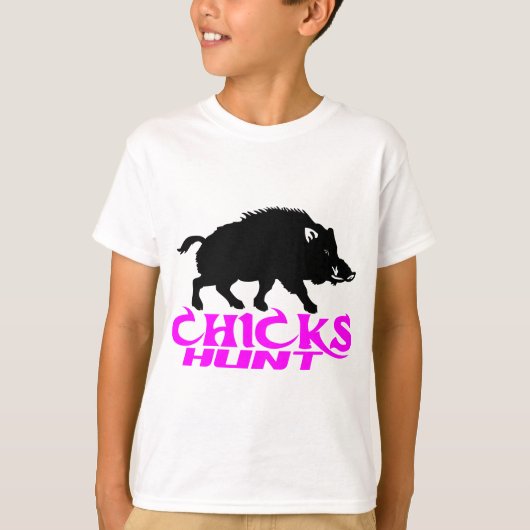 女の子の雄豚の狩り Tシャツ (正面)