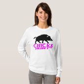 女の子の雄豚の狩り Tシャツ (正面フル)