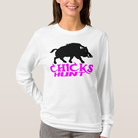 女の子の雄豚の狩り Tシャツ (正面)