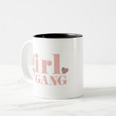 女の子の集団タイプ友人グループ女性の友情 ツートーンマグカップ (正面左)