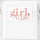 女の子の集団タイプ友人グループ女性の友情 長方形シール (バッグ)