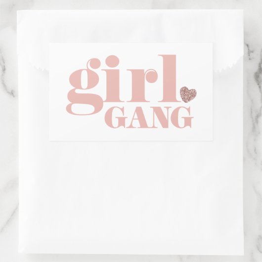 女の子の集団タイプ友人グループ女性の友情 長方形シール (バッグ)