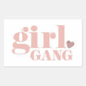 女の子の集団タイプ友人グループ女性の友情 長方形シール (正面)