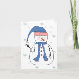 女の子の雪だるま、雪の雪のアーお洒落ト初期の シーズンカード