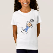 女の子の青いサッカーのユニフォーム Tシャツ (正面)