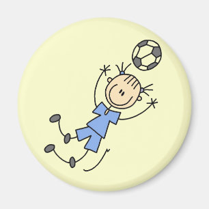 女の子の青いサッカーの均一Tシャツおよびギフト マグネット