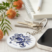 女の子の青いバスケットボールが星 キーホルダー (正面右)