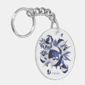 女の子の青いバスケットボールが星 キーホルダー (正面左)