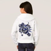 女の子の青いパーソナライズされた灰色のバスケットボール星 (裏面フル)