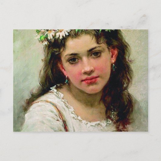 女の子の頭部 ポストカード (正面)