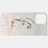 女の子の顔,華やかな,顔,パーソナライズされたモダン, Case-Mate iPhoneケース (裏面 / 右)