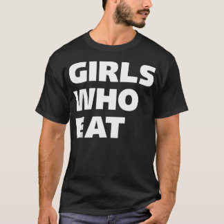 女の子の食べ人は体操おもしろいフィットネス女の子 Tシャツ
