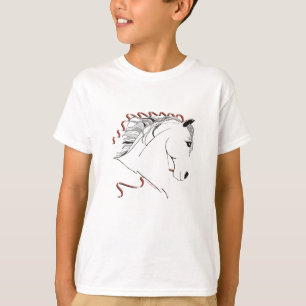 女の子の馬の熱狂するな信号器のTシャツ Tシャツ
