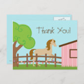 女の子の馬の誕生日パーティ感謝していは、あなたがポストカード ポストカード (正面/裏面)