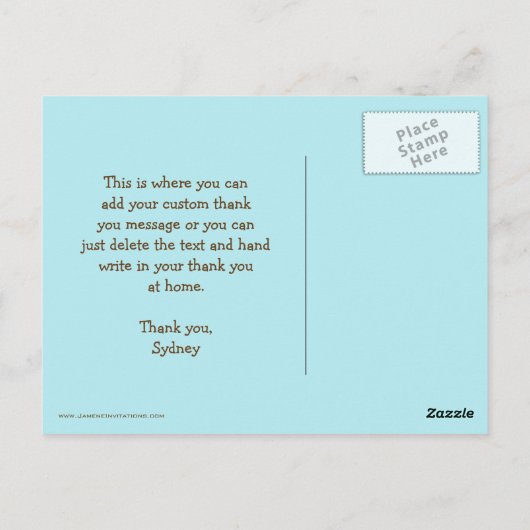 女の子の馬の誕生日パーティ感謝していは、あなたがポストカード ポストカード (裏面)