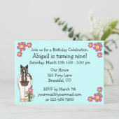 女の子の馬の誕生日招待状 招待状 (スタンド正面)