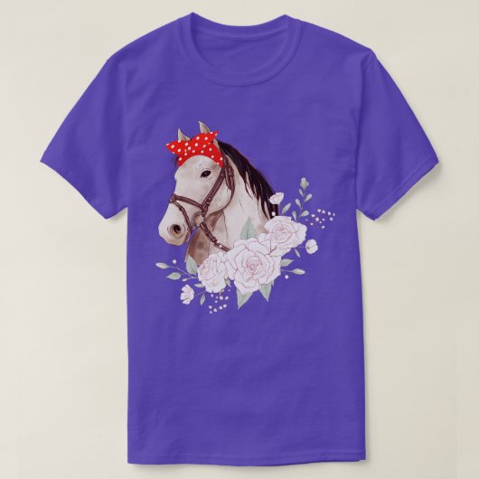 女の子の馬の10代のプリントのための馬術 Tシャツ (デザイン正面)