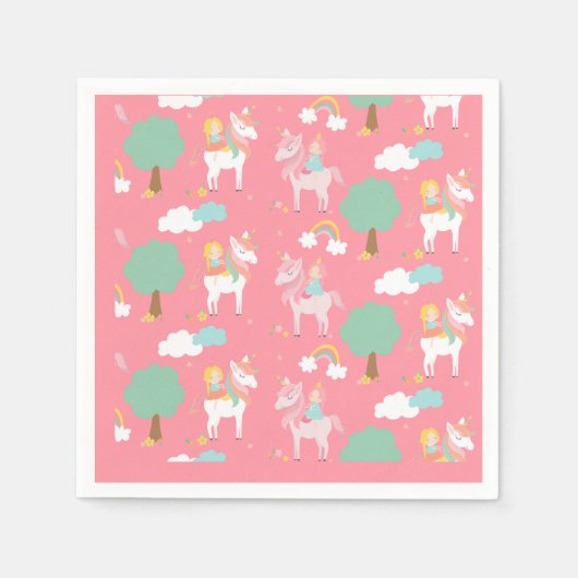 女の子の馬 スタンダードカクテルナプキン (正面)