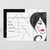 女の子の髪のサロンギフト証明書 (正面/裏面)