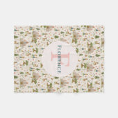 女の子の魔法のお洒落ピンクのおとぎ話の子供たち フリースブランケット (正面(横))